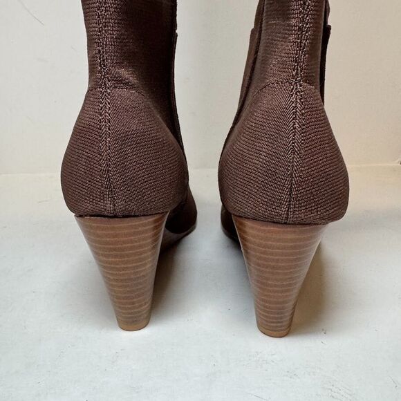 Charles David Womens 7 M Mocha Brown Easel Wedge Heel Zip Up Boots DISPLAY HX2 - Picture 4 of 5